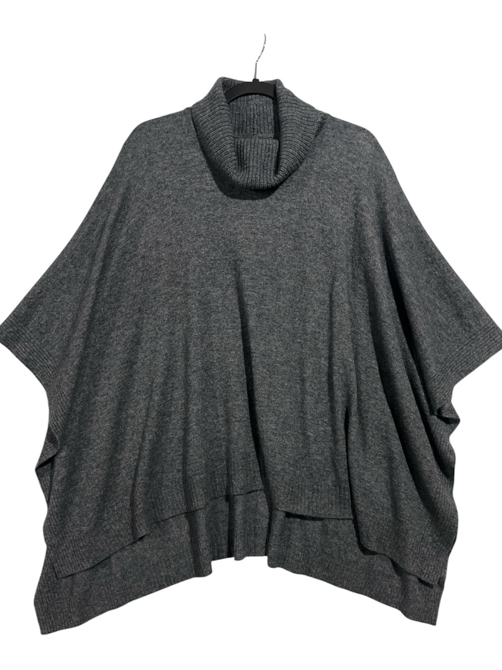 J.Crew Wool Cashmere Turtleneck Poncho Women’s One Size Gray BV431